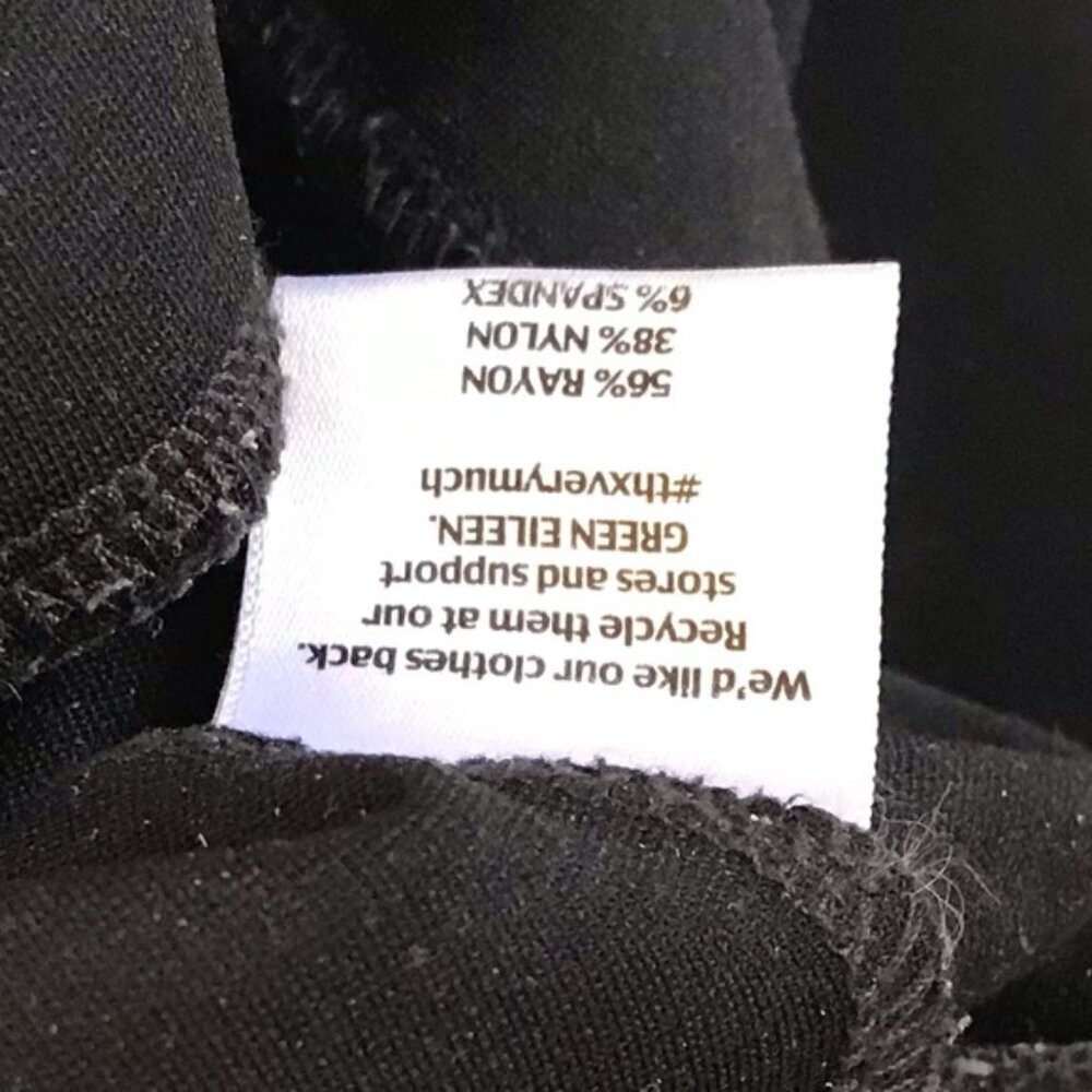 Eileen Fisher Zip Ankle Ponte PullOn Stretch Pants Minimalist Black Waist M PM - Picture 9 of 14